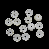 Белые бусины, Пресноводные оболочка, Форма цветка отверстие:Приблизительно 0.5mm, продается PC