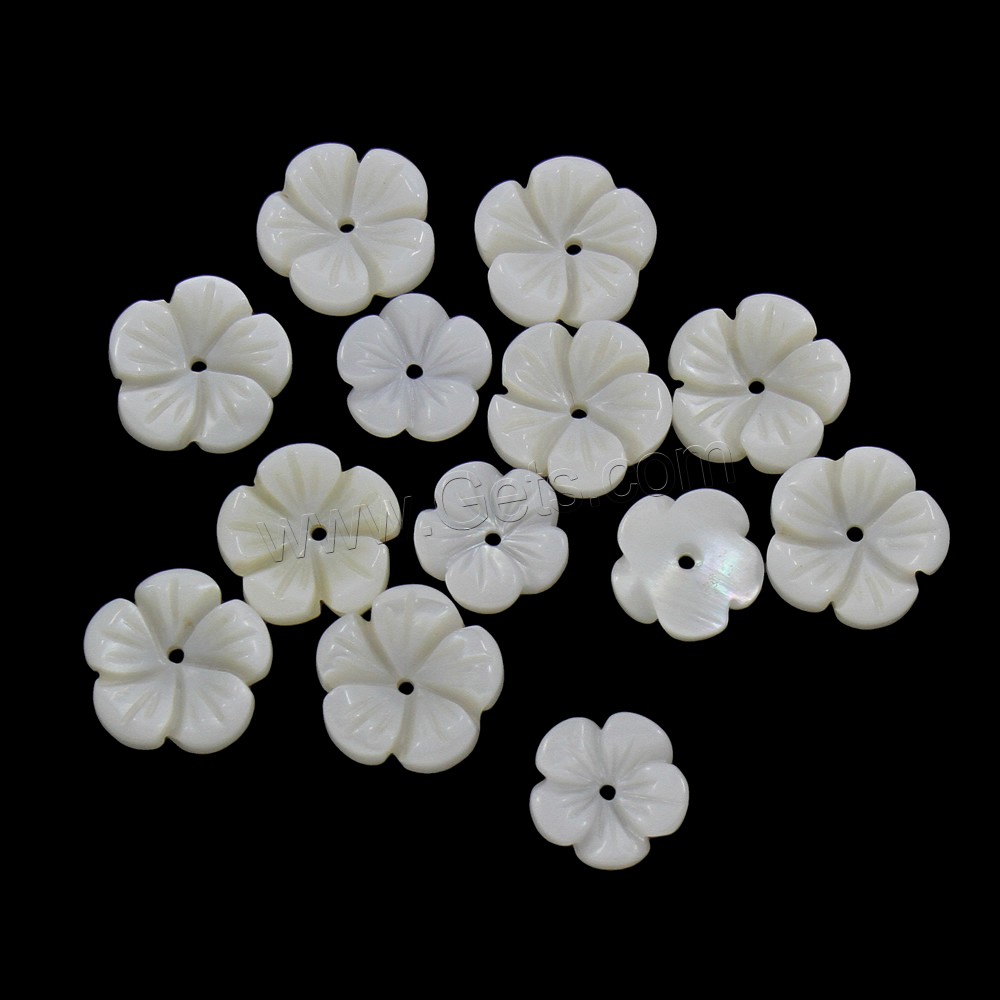 White Lip Shell Beads, Freshwater Shell, Flower, different size for choice, Hole:Approx 1mm, Sold By PC