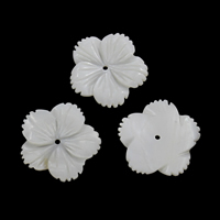 Weiße Lippenschale Perlen, Süßwassermuschel, Blume, 20x2mm, Bohrung:ca. 1mm, verkauft von PC