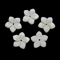 Белые бусины, Пресноводные оболочка, Форма цветка отверстие:Приблизительно 1mm, продается PC