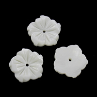 Белые бусины, Пресноводные оболочка, Форма цветка отверстие:Приблизительно 1mm, продается PC