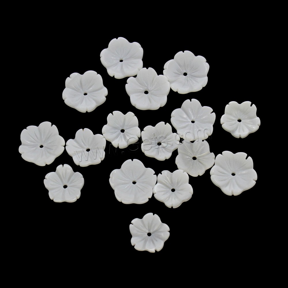 Perles de coquillages blancs, coquille d'eau douce, fleur, normes différentes pour le choix, Trou:Environ 1mm, Vendu par PC
