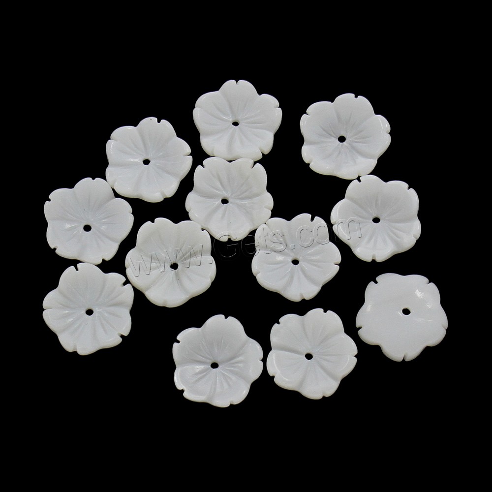 Weiße Lippenschale Perlen, Süßwassermuschel, Blume, verschiedene Größen vorhanden, Bohrung:ca. 1mm, verkauft von PC