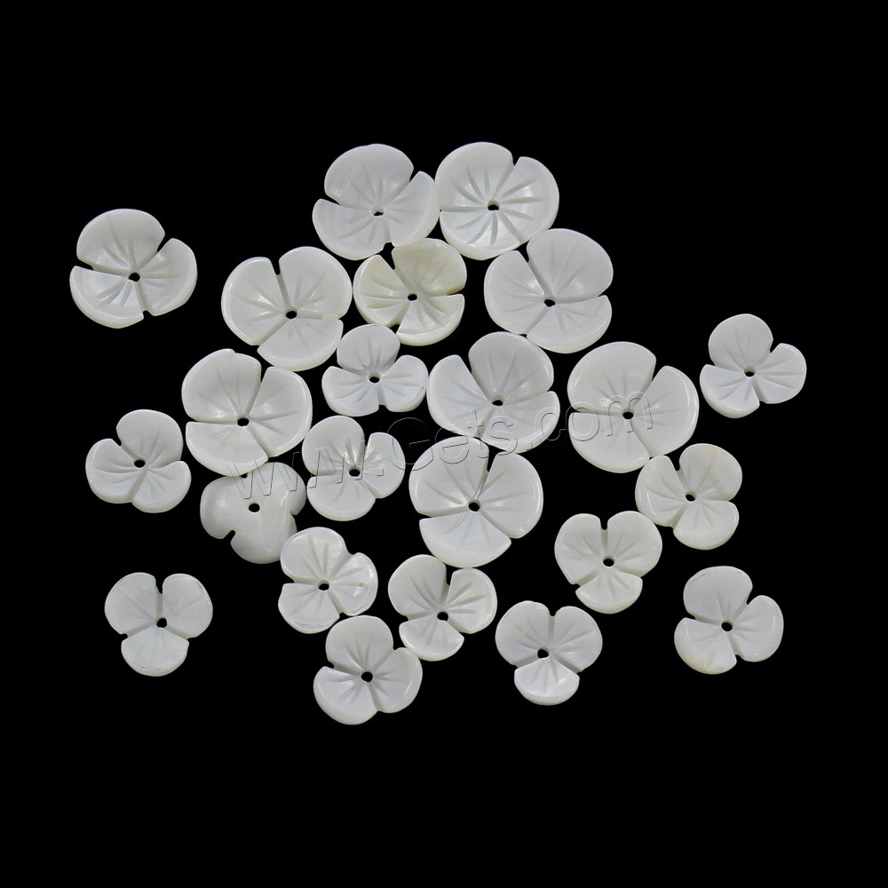 Perles de coquillages blancs, coquille d'eau douce, fleur, normes différentes pour le choix, Trou:Environ 1mm, Vendu par PC