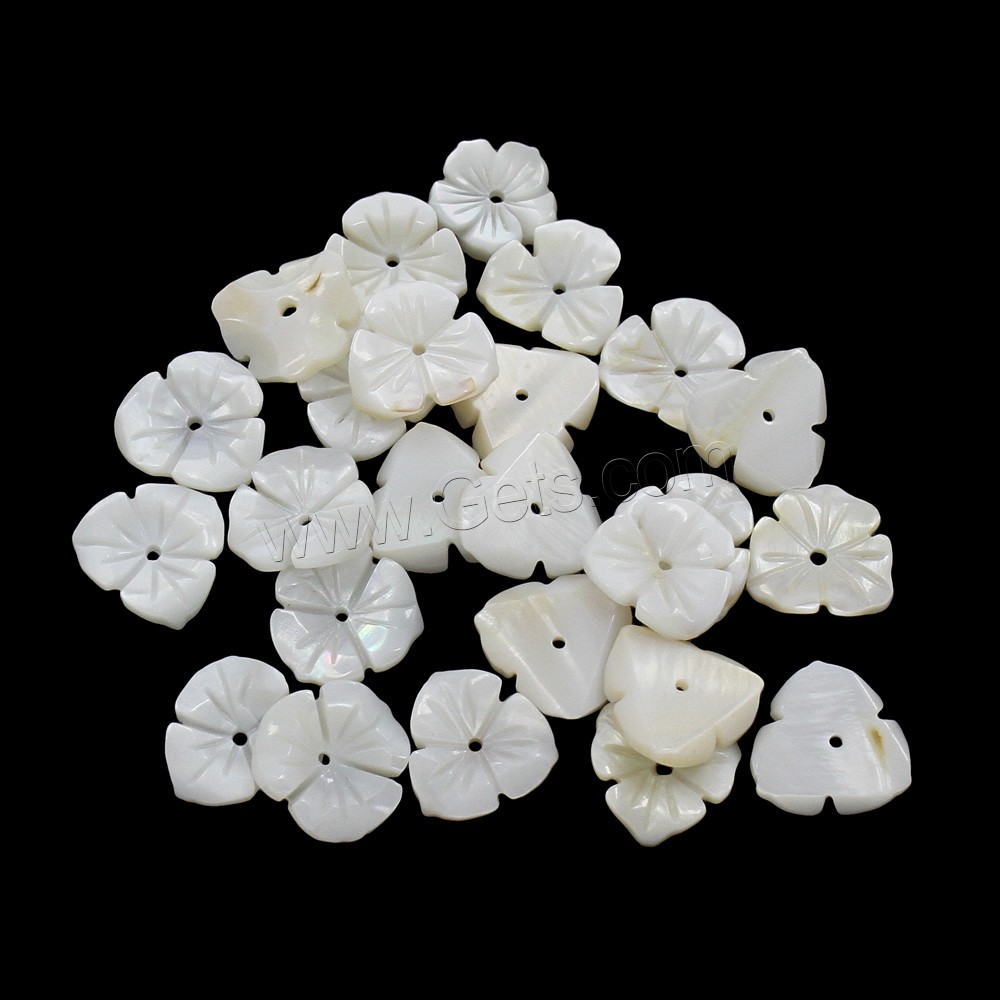 White Lip Shell Beads, Flower, different size for choice, Hole:Approx 1mm, Sold By PC