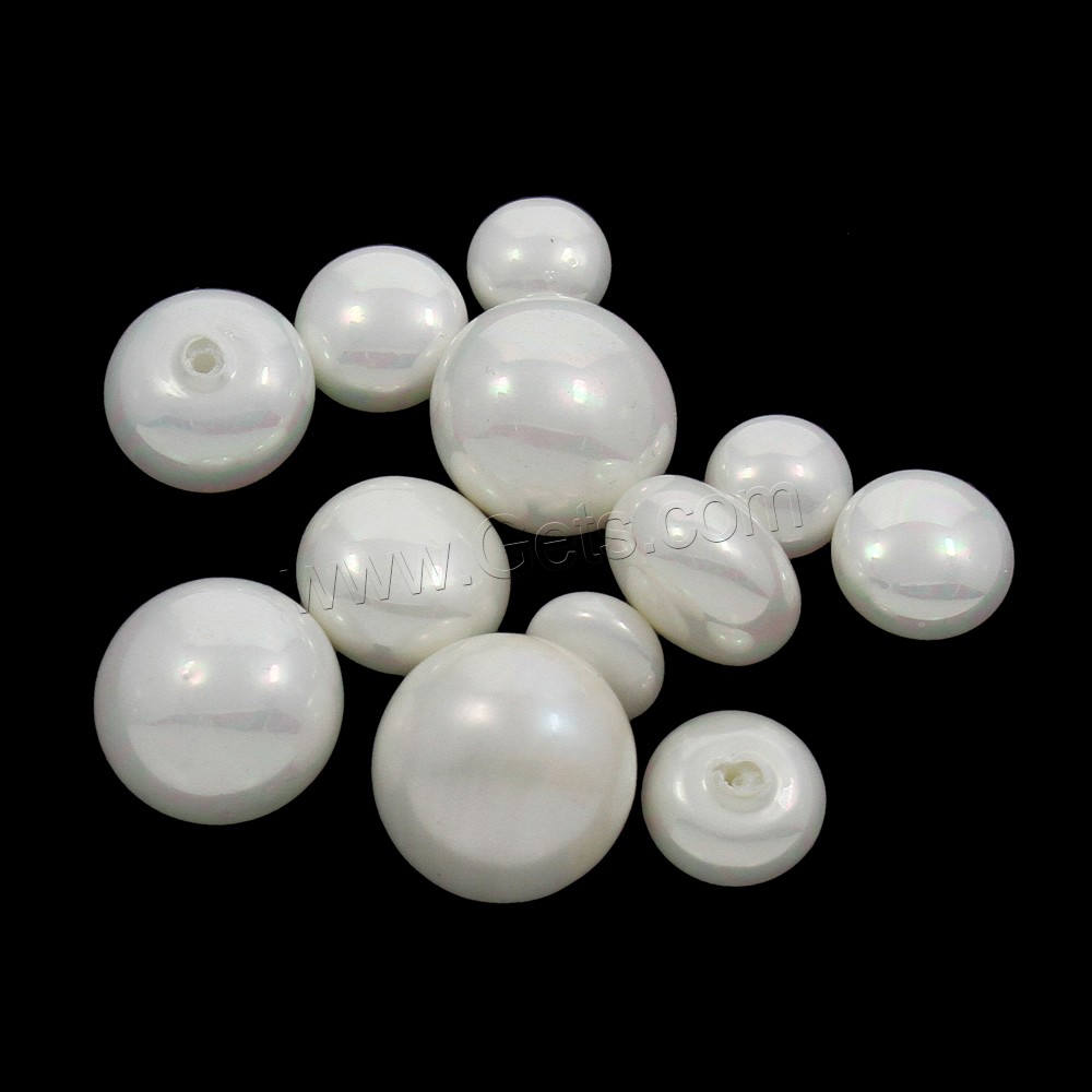 Perles de coquillage moitié percés, Shell Pearl, Plat rond, normes différentes pour le choix & semi-foré, Trou:Environ 1mm, Vendu par PC
