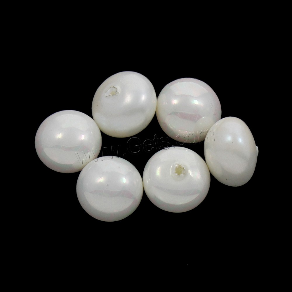Half Drilled Shell Beads, Shell Pearl, Flat Round, different size for choice & half-drilled, Hole:Approx 1mm, Sold By PC