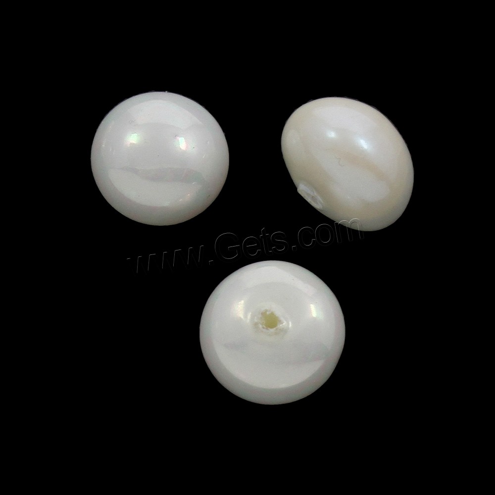Halbgebohrte Muschel Perlen, Muschelkern, flache Runde, verschiedene Größen vorhanden, Bohrung:ca. 1mm, verkauft von PC