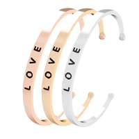 Zinc Alloy Cuff Bangle, plated, with letter pattern & for woman lead & cadmium free, 200mm Approx 7.5 Inch 