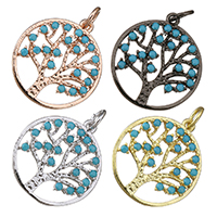 Tree Of Life Pendants, Brass, plated, tree of life design & micro pave cubic zirconia Approx 4mm 