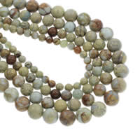 Shoushan Stein Perle, rund, verschiedene Größen vorhanden, Länge:ca. 15 ZollInch, verkauft von Strang