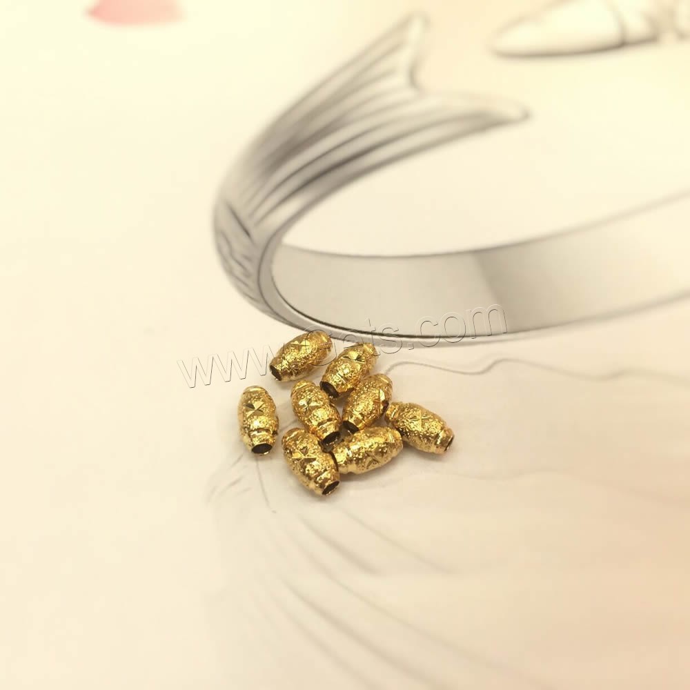 Brass Stardust Beads, Drum, 24K gold plated, flower cut & different size for choice & frosted, nickel, lead & cadmium free, Hole:Approx 1-3mm, 50PCs/Bag, Sold By Bag
