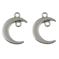 Zinc Alloy Jewelry Pendants, Moon, antique silver color plated, lead & cadmium free Approx 1mm 