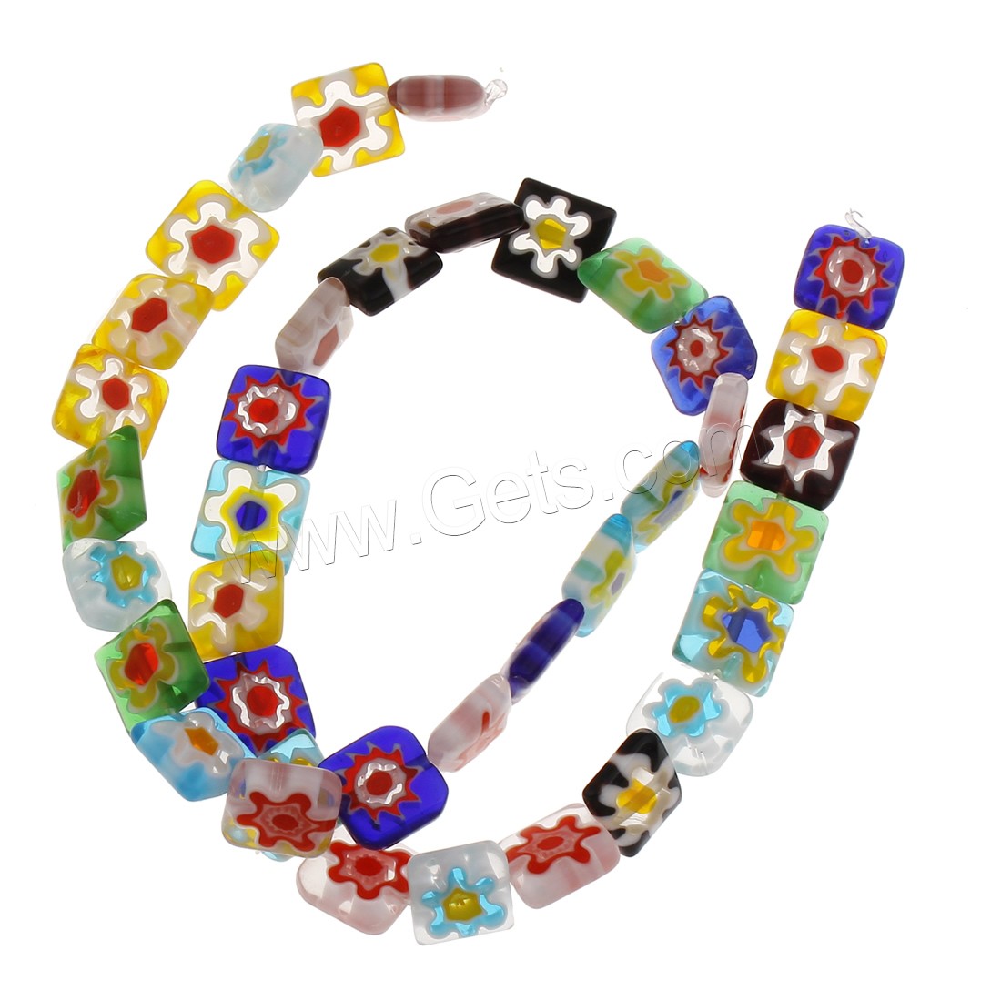 Glass Chevron Beads, Square, handmade, different size for choice, Hole:Approx 1mm, Length:Approx 14.5 Inch, Sold By Strand