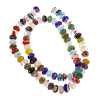 Millefiori Slice Lampwork Beads, Millefiori Lampwork, Flat Round, handmade Approx 1mm Approx 15 Inch, Approx 