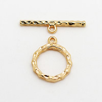 Brass Toggle Clasp, real gold plated  Approx 1mm 