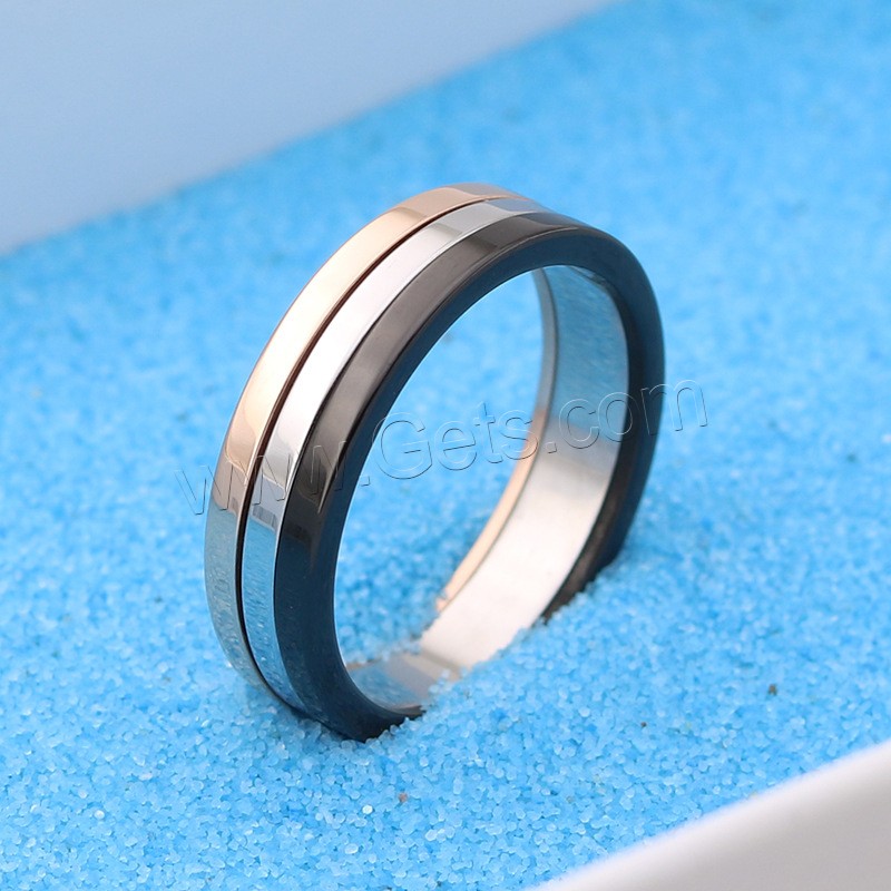 Stainless Steel Finger Ring, 316 Stainless Steel, plated, polished & different size for choice & different styles for choice, 6mm, Sold By PC