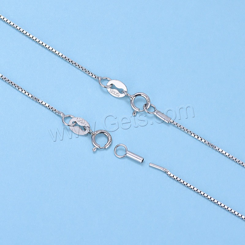 Sterling Silver Necklace Chain, 925 Sterling Silver, plated, different length for choice & different size for choice & box chain, more colors for choice, Sold By Strand