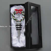Christmas Lampwork Bottle Stopper, with Zinc Alloy, Wrench 