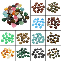 Cabujones de Gema, Piedras preciosas, Corazón, diferentes materiales para la opción, 18x15x5.5mm, Vendido por UD