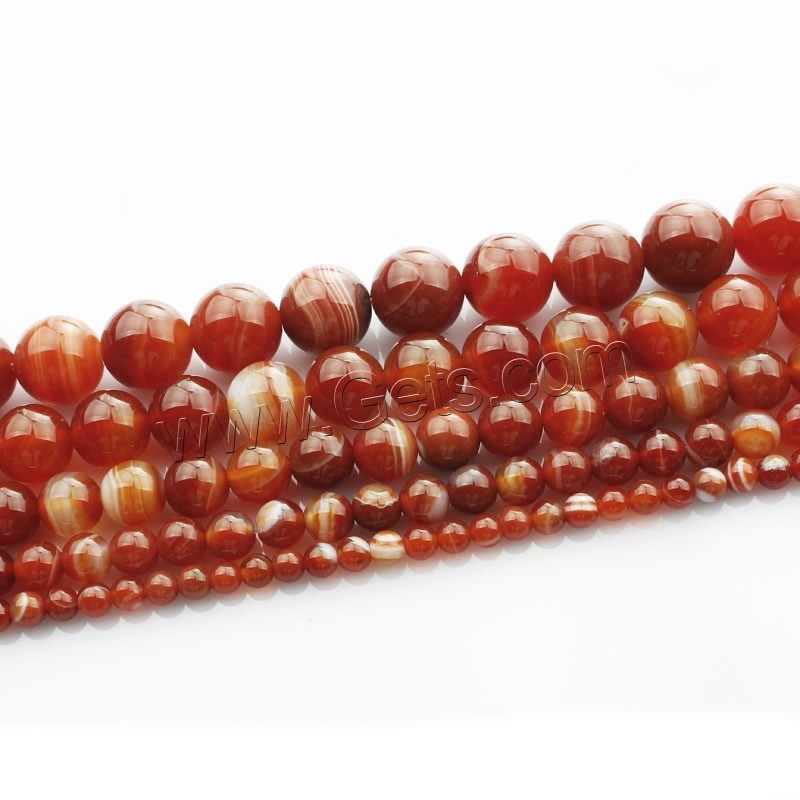 Natural Lace Agate Beads, Round, different size for choice, red, Length:Approx 15 Inch, Sold By Strand
