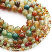 Natürliche Malachit Achat Perlen, rund, verschiedene Größen vorhanden, Länge:ca. 15 ZollInch, verkauft von Strang