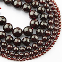Natural Garnet Beads, Round Approx 15 Inch 