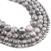 Perles de jaspe Picasso, Rond, naturel, normes différentes pour le choix Environ 15 pouce, Vendu par brin