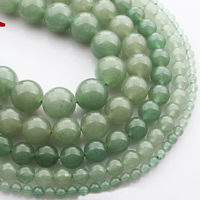 Grün Aventurin Stein Perlen , Grüner Aventurin, rund, natürlich, verschiedene Größen vorhanden, Länge:ca. 15 ZollInch, verkauft von Strang