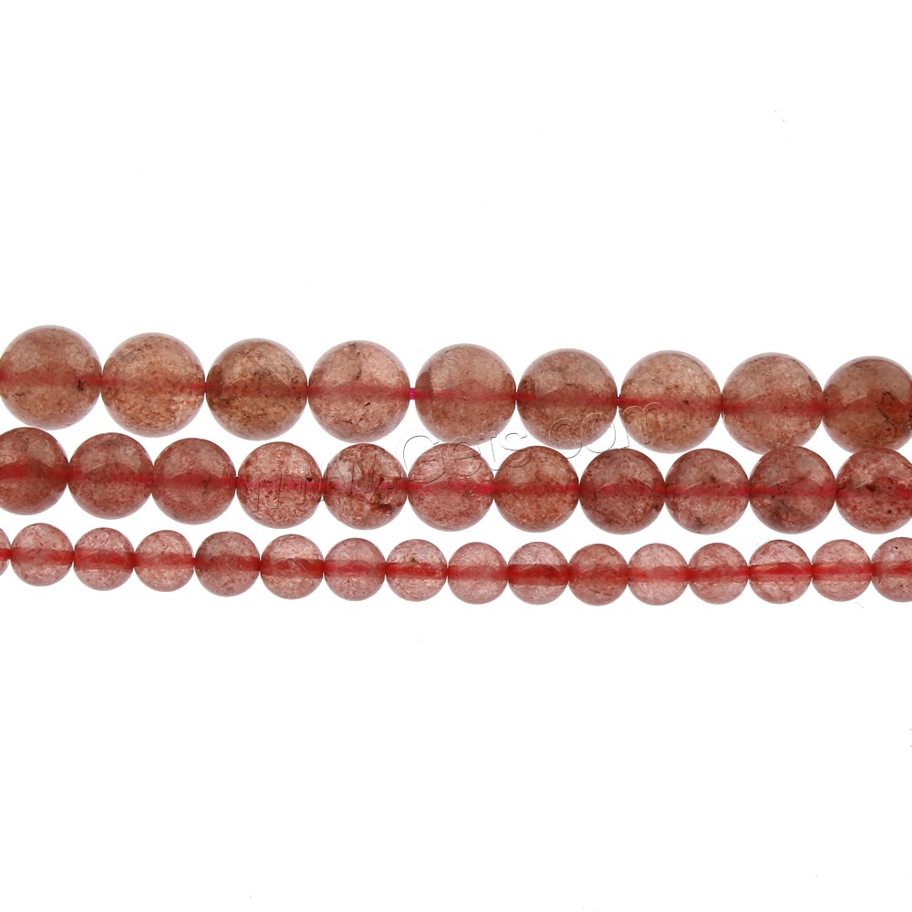 Strawberry Quartz Beads, Round, natural, different size for choice, Hole:Approx 1mm, Length:Approx 15.5 Inch, Sold By Strand
