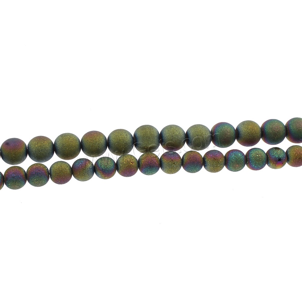 Mode de perles de cristal, Rond, Placage coloré, normes différentes pour le choix & givré, Trou:Environ 1mm, Longueur:Environ 15.5 pouce, Vendu par brin