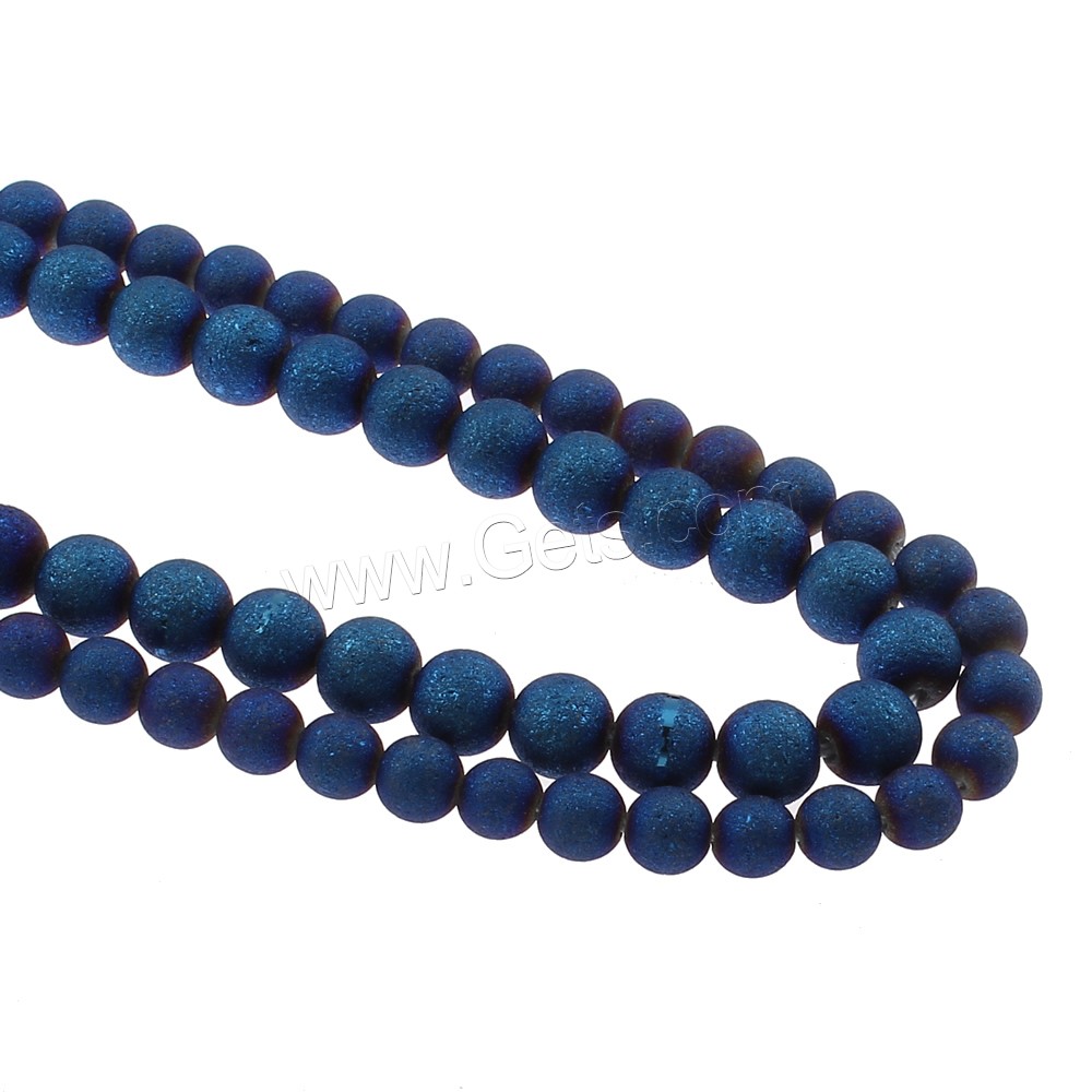 Fashion Crystal Beads, Round, plated, different size for choice & frosted, Crystal Bermuda Blue, Hole:Approx 1mm, Length:Approx 15.5 Inch, Sold By Strand
