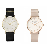 Uhrenarbänder für Frauen, PU Leder, mit Glas & Zinklegierung, plattiert, einstellbar, keine, frei von Blei & Kadmium, 40x8mm, Länge:ca. 9 ZollInch, verkauft von PC