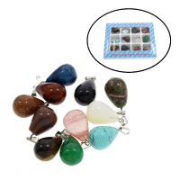 Mixed Gemstone Pendants, with Zinc Alloy Approx 2mm 