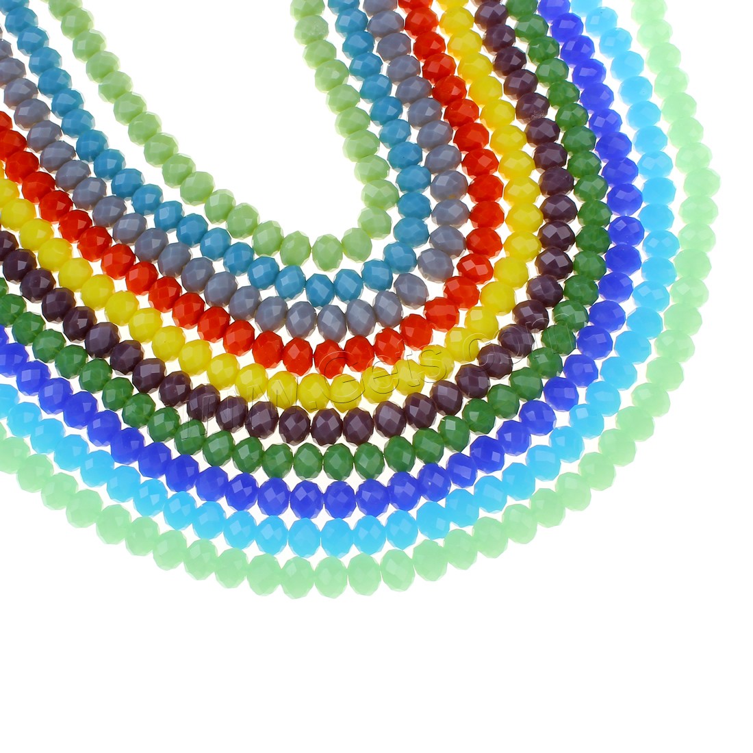 Gemischte Kristall Perlen, verschiedene Größen vorhanden & facettierte, mehrere Farben vorhanden, Bohrung:ca. 1mm, Länge:ca. 15 ZollInch, verkauft von Strang