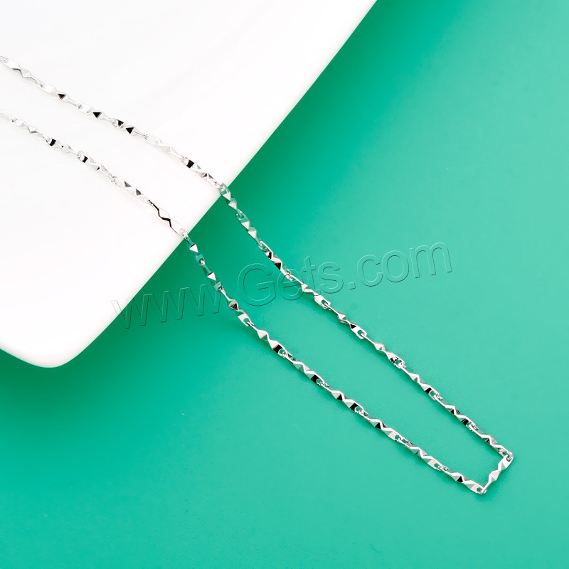 Collar de cadena de plata esterlina, plata de ley 925, chapado, diverso tamaño para la opción & para mujer, libre de níquel, Vendido por Sarta