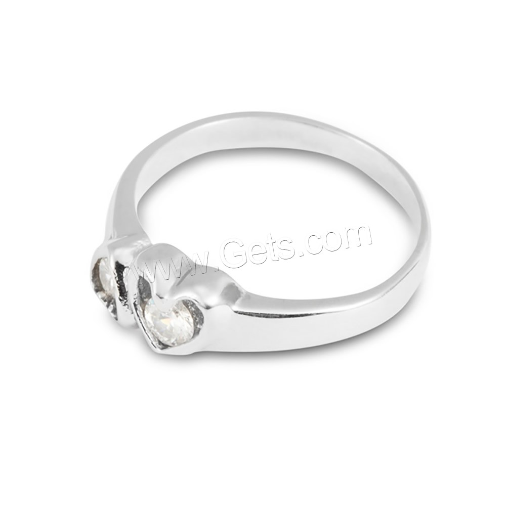 Нержавеющая сталь Rhinestone палец кольцо, нержавеющая сталь, Сердце, разный размер для выбора & Женский & со стразами, оригинальный цвет, 3mm, 6mm, продается PC
