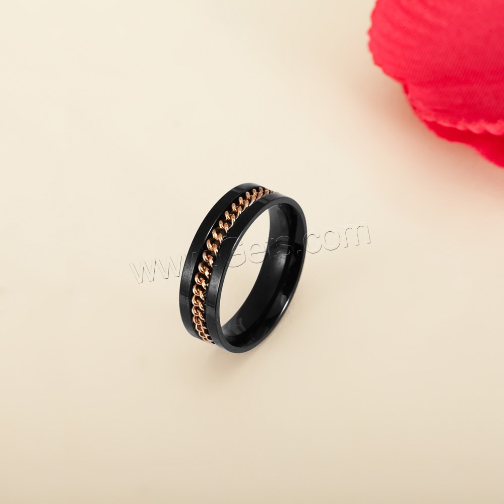 Stainless Steel Finger Ring, plated, different size for choice & for woman & two tone, 5mm, Sold By PC