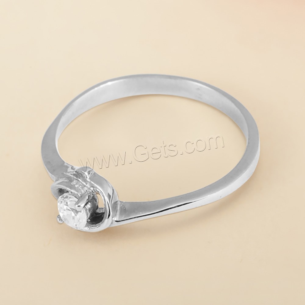 Anilo de dedo de acero inoxidable, diverso tamaño para la opción & para mujer & con diamantes de imitación, color original, 2mm, 6mm, Vendido por UD