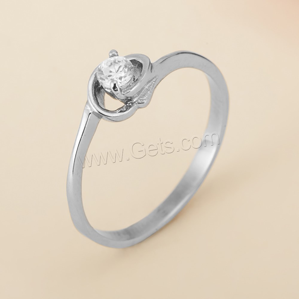 Нержавеющая сталь Rhinestone палец кольцо, нержавеющая сталь, разный размер для выбора & Женский & со стразами, оригинальный цвет, 2mm, 6mm, продается PC