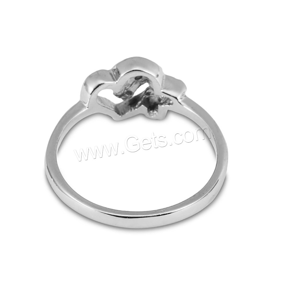 Нержавеющая сталь Rhinestone палец кольцо, нержавеющая сталь, Сердце, разный размер для выбора & Женский & со стразами, оригинальный цвет, 1.5mm, 5mm, продается PC