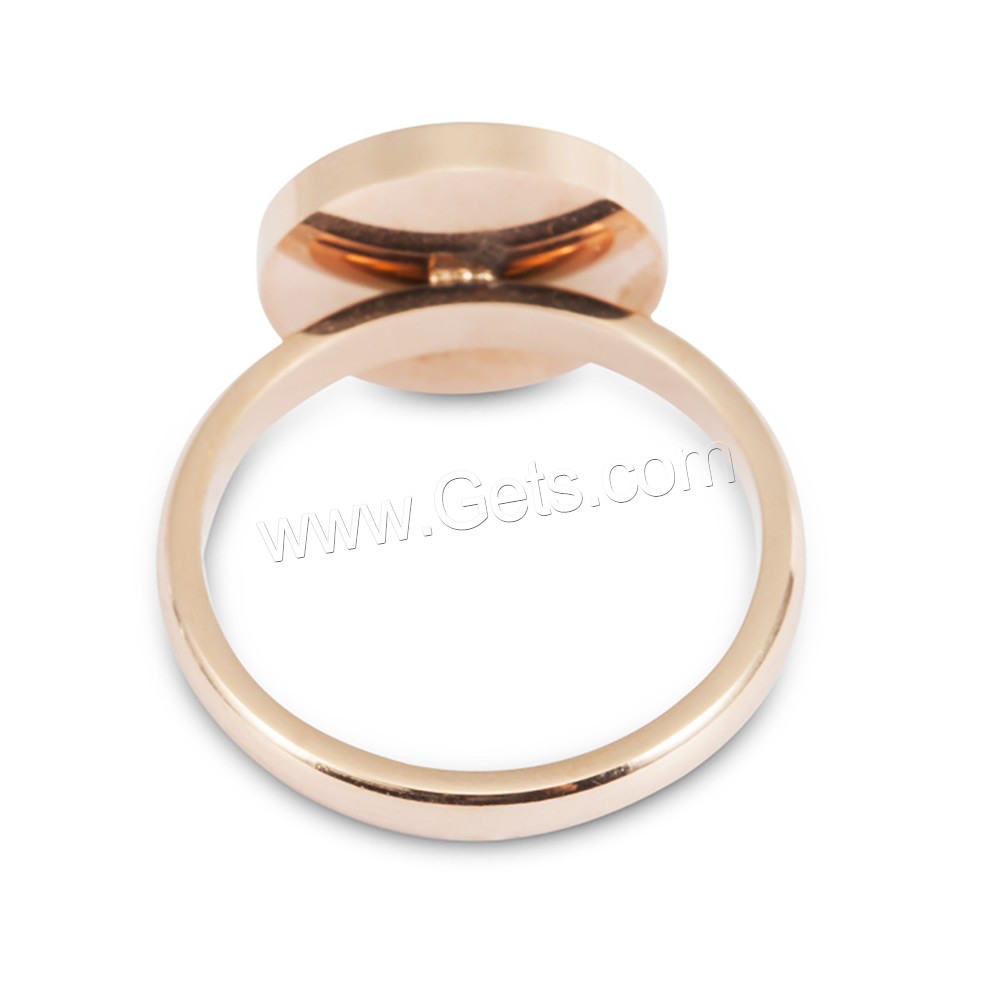 Esmalte de acero inoxidable anillo de dedo, chapado en color rosa dorada, diverso tamaño para la opción & para mujer & pegamento de gota, 2mm, 7mm, Vendido por UD