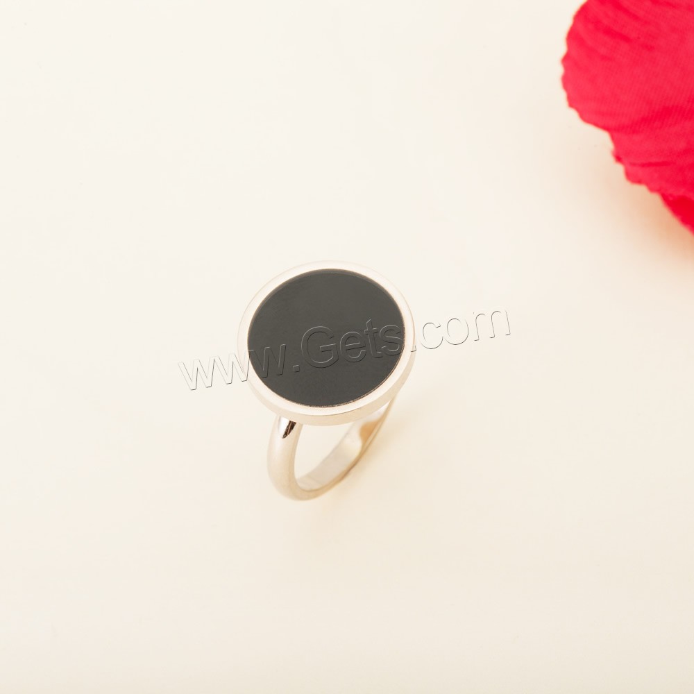 кольцо эмали из нержавеющей стали, нержавеющая сталь, плакированный цветом розового золота, разный размер для выбора & Женский & Эпоксидная стикер, 2mm, 7mm, продается PC