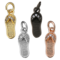 Cubic Zirconia Micro Pave Brass Pendant, Shoes, plated, micro pave cubic zirconia Approx 3mm 