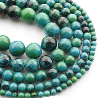 Chrysokoll Perlen, Synthetischer Chrysokoll, rund, verschiedene Größen vorhanden, Länge:ca. 15 ZollInch, verkauft von Strang