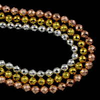 Perles hématite non-magnétique, hématite non magnétique, Placage, plus de couleurs à choisir, 6mm Environ 1mm Environ 15.5 pouce, Environ Vendu par brin