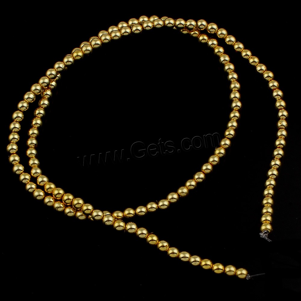 Non Magnetic Hematite Beads, Round, plated, different size for choice, more colors for choice, Hole:Approx 1mm, Length:Approx 15.5 Inch, Sold By Strand