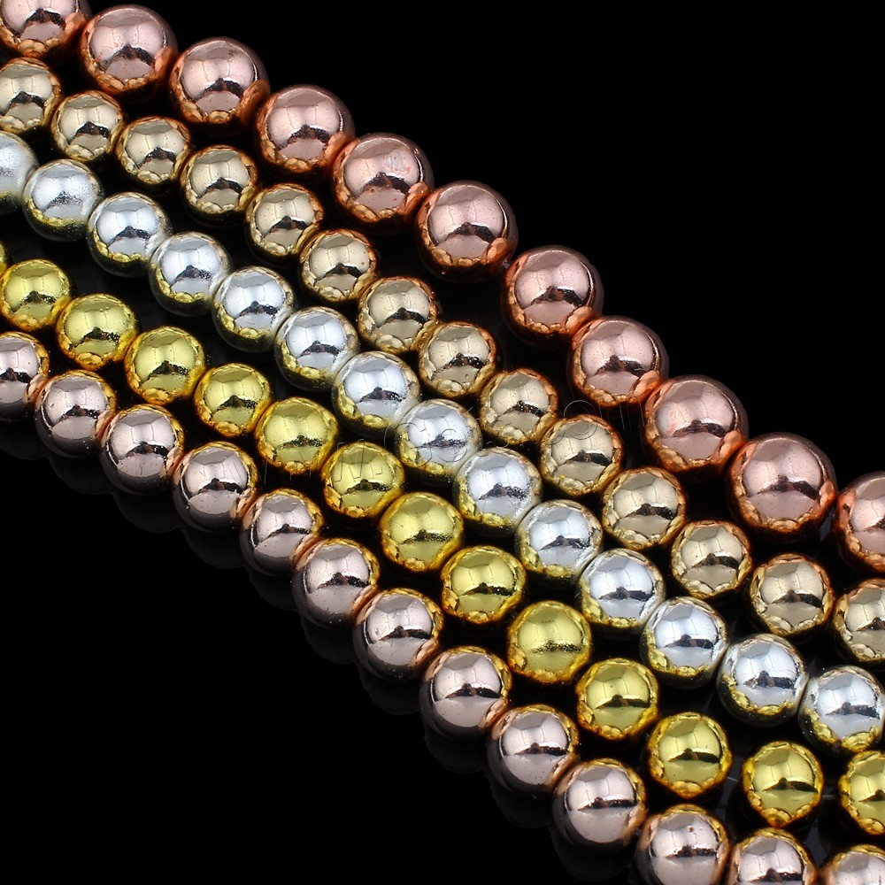 Las Perlas De Hematites Sin Magnético, Hematita no magnética, Redondo aplanado, chapado, diverso tamaño para la opción, más colores para la opción, agujero:aproximado 1mm, longitud:aproximado 15.5 Inch, Vendido por Sarta