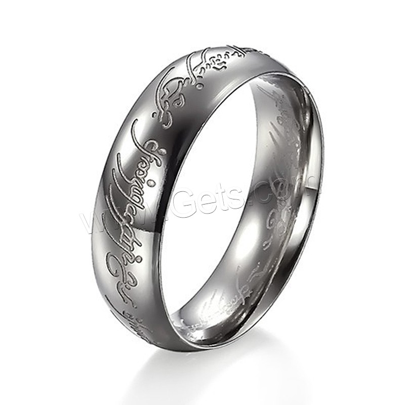 Men Stainless Steel Ring in Bulk, plated, different size for choice & with letter pattern & for man, more colors for choice, 6mm, Sold By PC