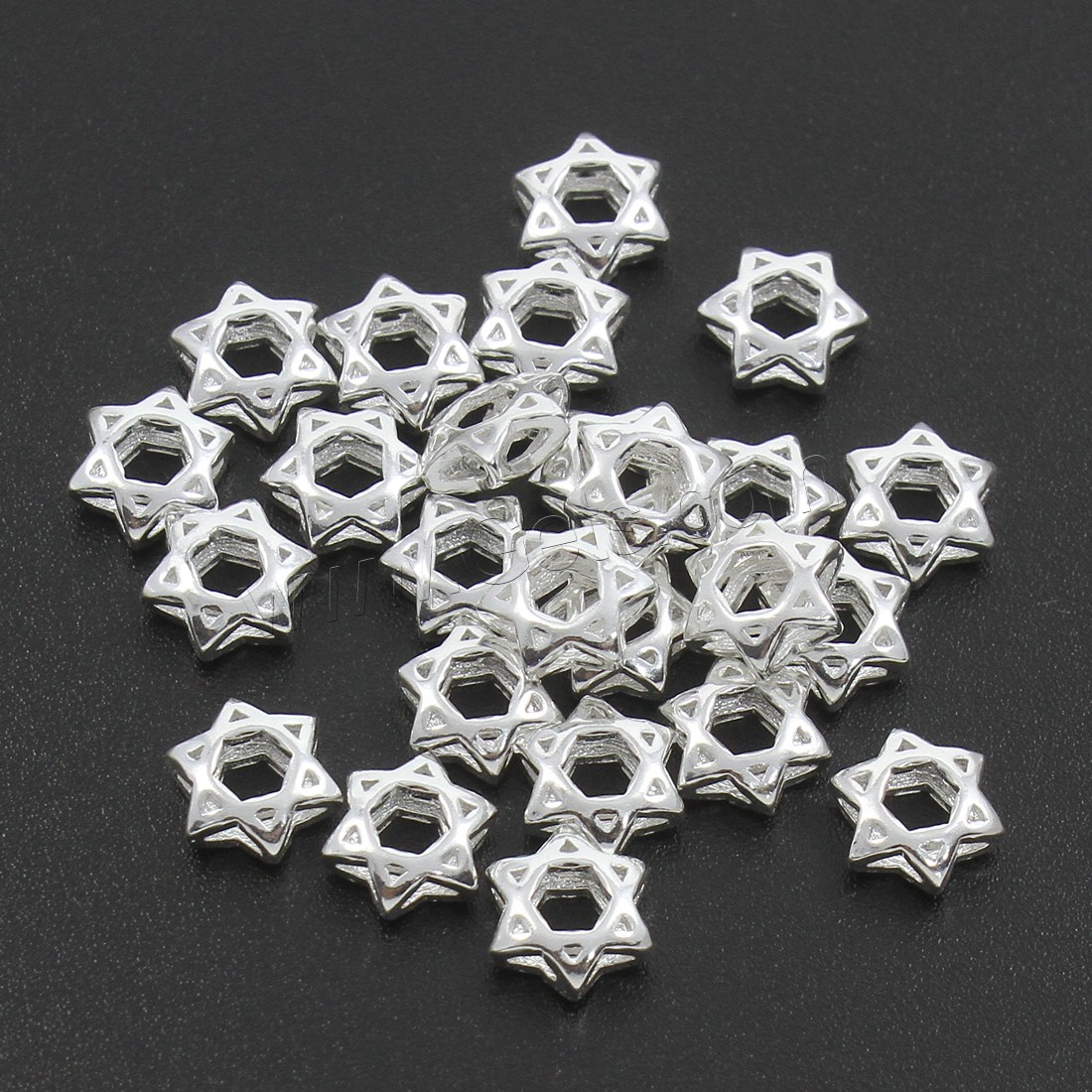 Sterling Silver Beads, 925 Sterling Silver, Star of David, silver color plated, different size for choice, Hole:Approx 3, 5, 6mm, Sold By PC